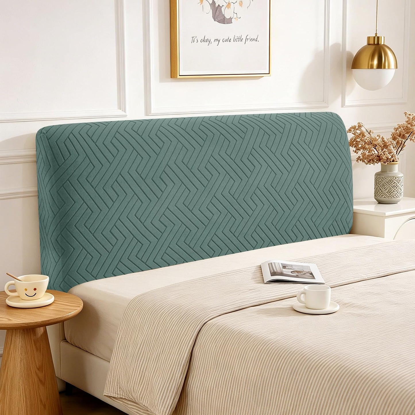 CYCMACO Elastic Headboard Cover, Double/Single Bed Headboard, Removable and Washable Dust Cover, Durable, Universal Headboard Cover Dustproof