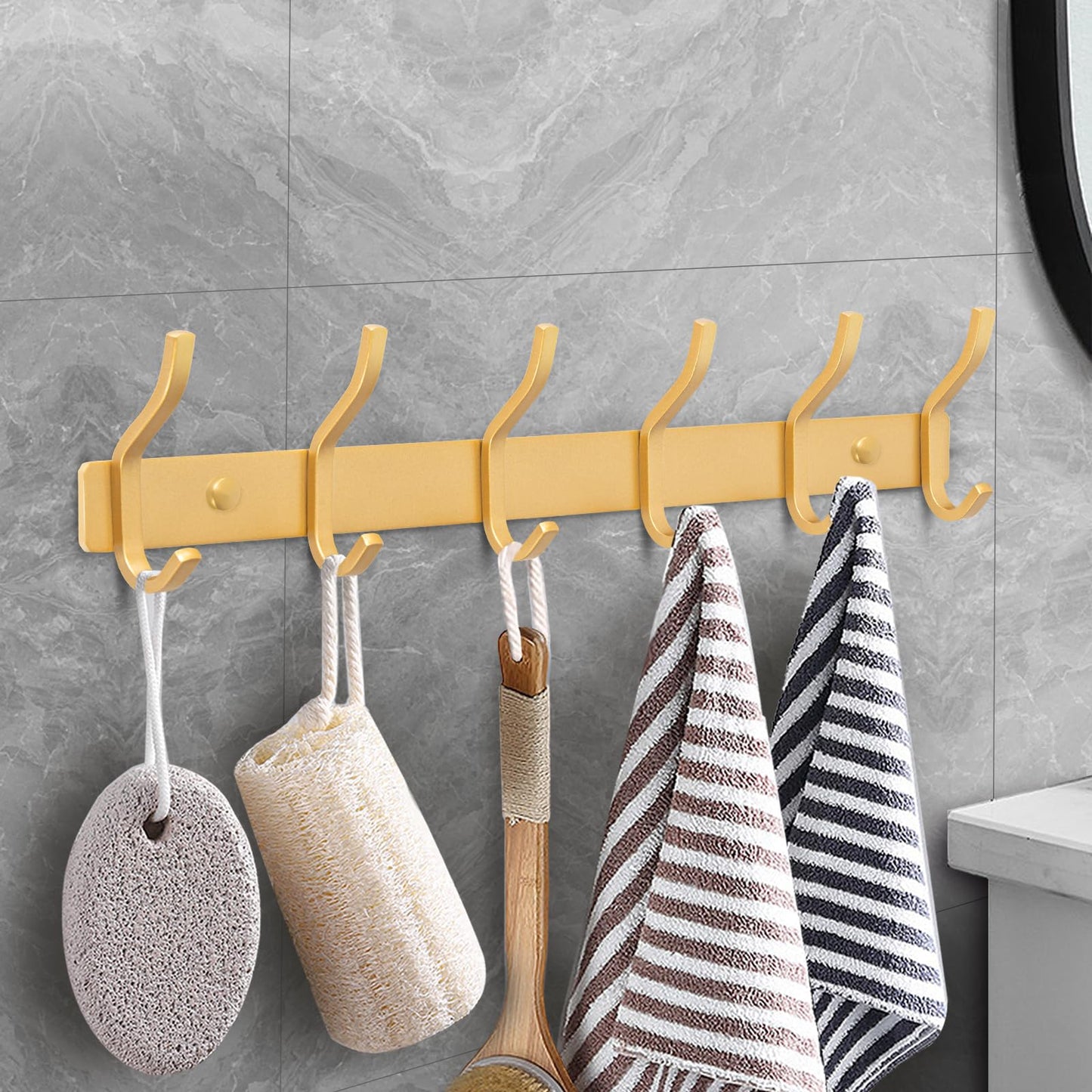 MEIJO Coat Hooks Wall Mounted, Coat Rack Wall Mounted Stainless Steel Heavy Duty Wall Hook, Coat Hooks for Door, Bedroom, Bathroom, Kitchen