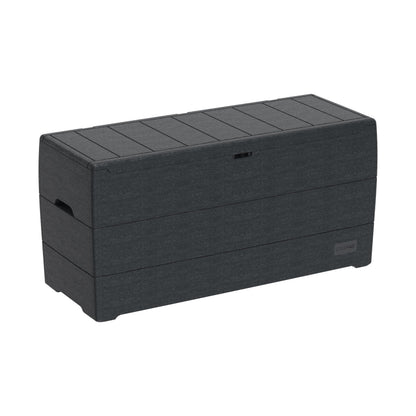 Duramax Cedargrain Durabox 270 Litre/ 71 Gallons plastic storage box, Outdoor Deck Garden Furniture Organizer, Lockable Lid, Plastic Cushion Box with
