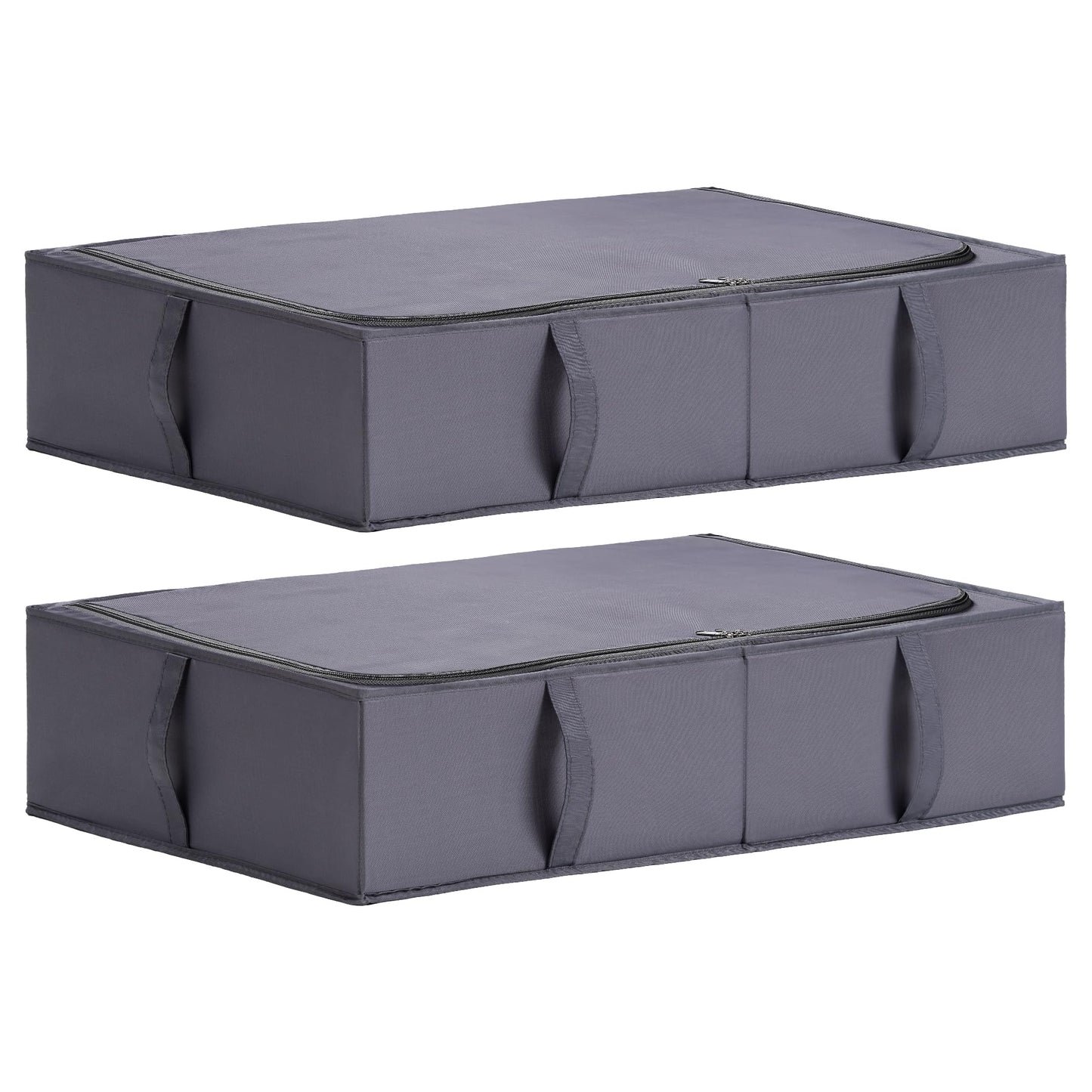 TYEERS Under Bed Storage Box with Lid, Durable Fabric, Washable, Collapsible, Under Bed Storage for Clothes, Blankets, Sheets, Shoes, 70x42x18 cm