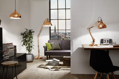Eglo Borgillio Table lamp, 1-Flame Vintage Desk lamp in Industrial Design, Bedside lamp Made of Steel, Colour: Copper, Socket: E27, incl. Switch