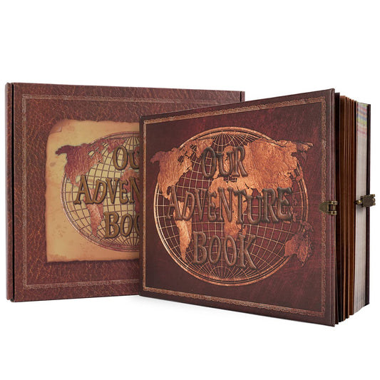 Scrapbook Photo Album, Our Adventure Book Scrapbook with 180 Pages Embossed Words Travel Scrapbook for Anniversary, Christmases, Valentines' gifts,