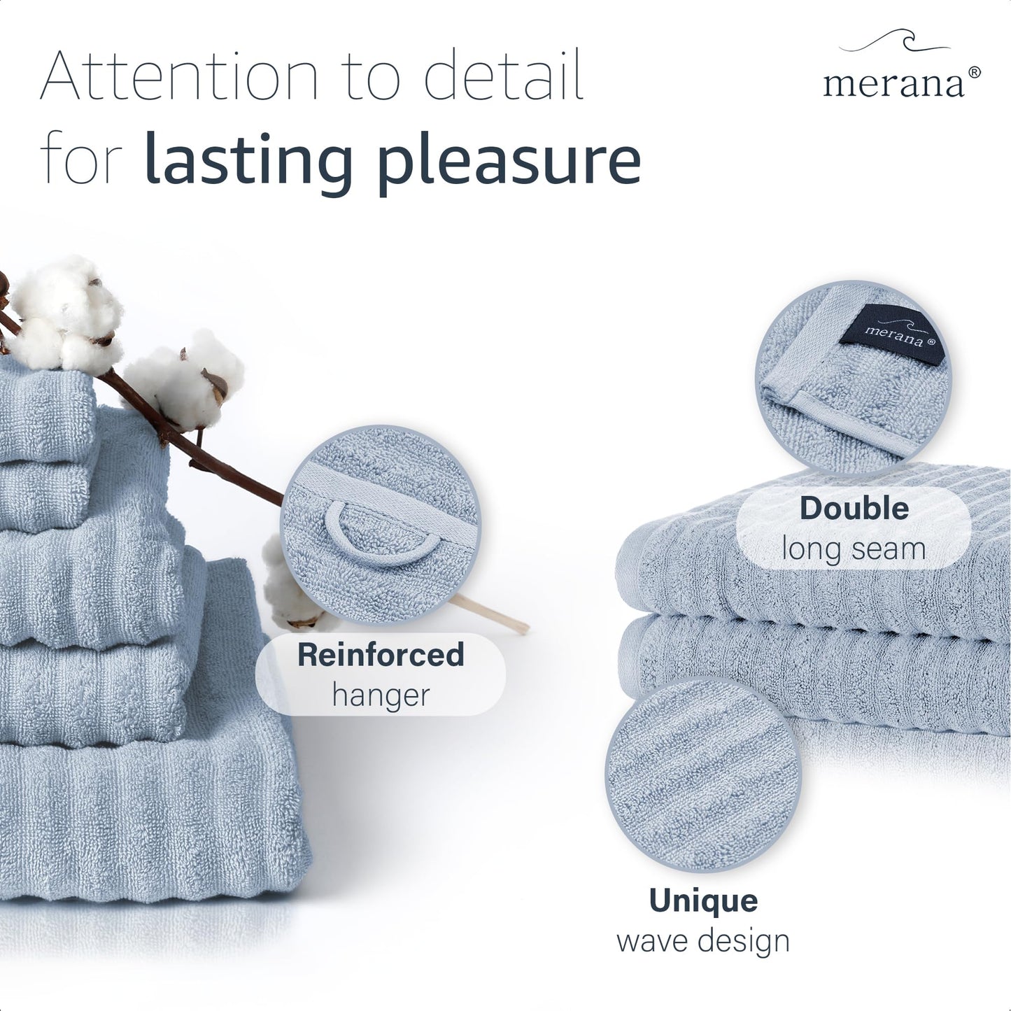 Merana OSLO towel set | quick-drying, soft & lint-free | terry luxury quality | 100% cotton terrycloth | OEKO-TEX | 590 GSM