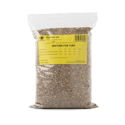 R&R SHOP ? Grass Seeds for Resistant Lawn, ryegrass, Rapid Growth and walkable, Suitable for All Types of Terrain (5Kg - 200mq)