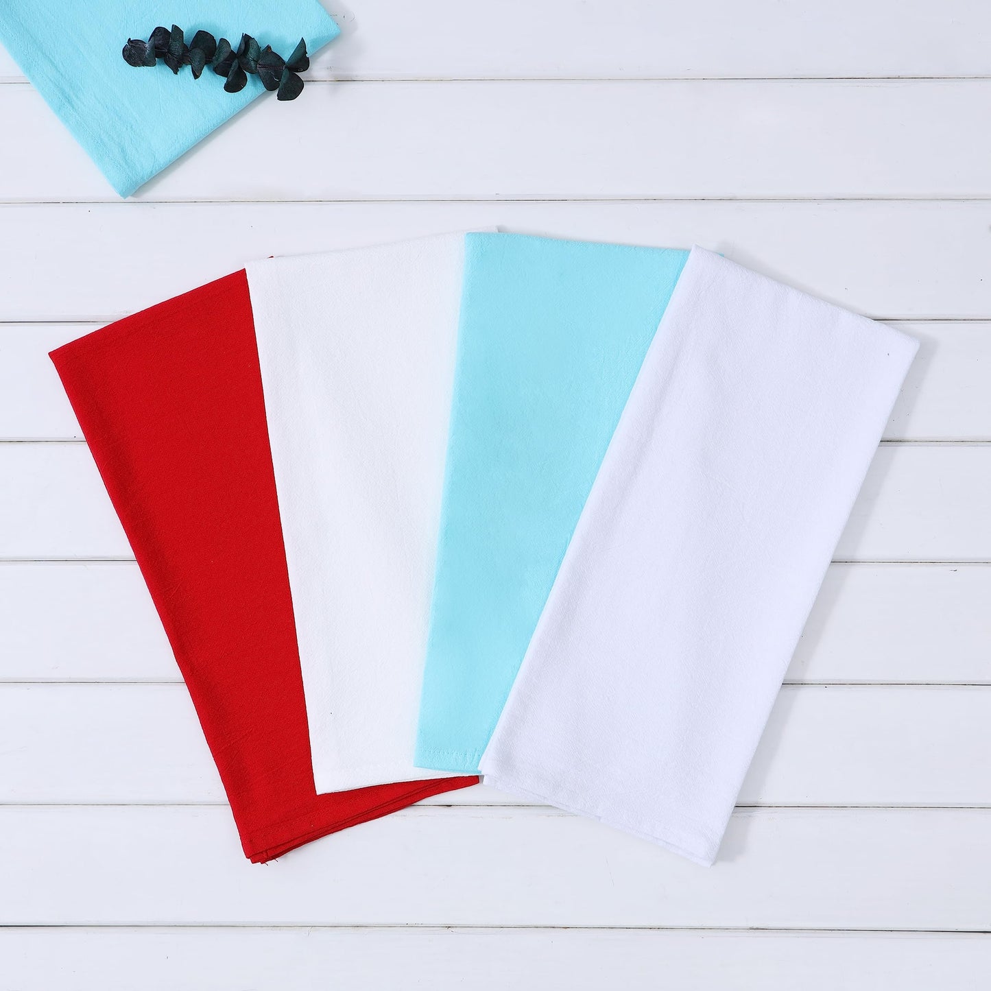 clwellge 100% Cotton Flour Sack Dish Towels, Pack of 6, Blank Tea Towels Highly Absorbent Kitchen Towels