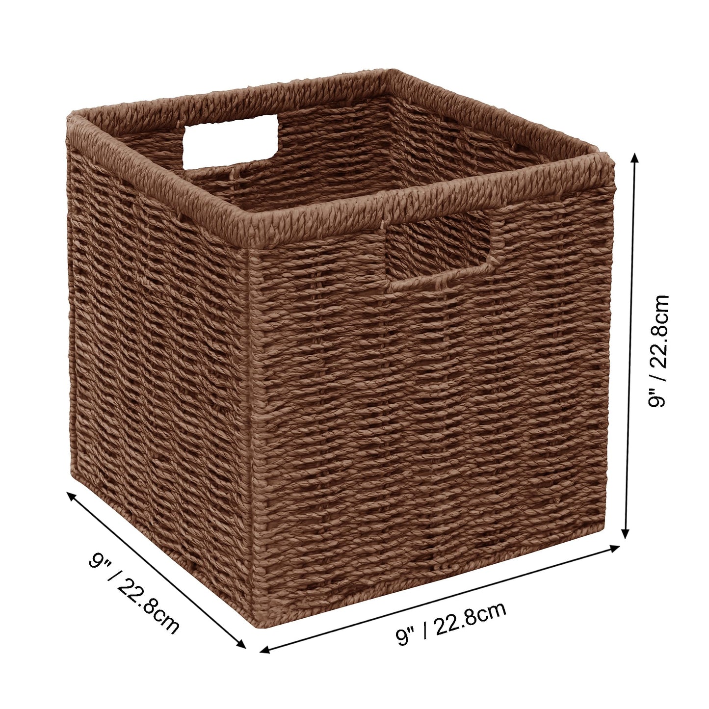 Vagusicc Wicker Storage Basket, Foldable Storage Cubes Organizer Bins, Handwoven Storage Baskets for Shelves Closet Wardrobe Bathroom