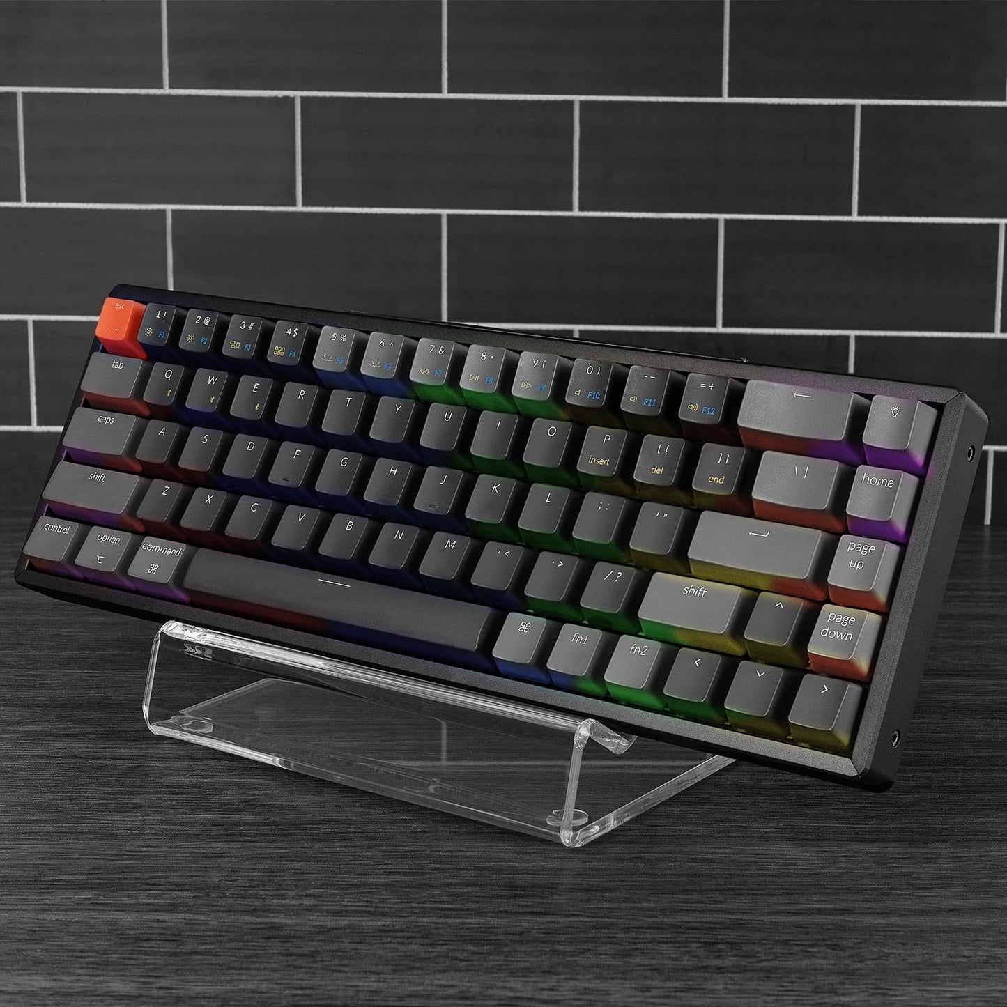 GEEKRIA Keyboard Display Stand, Acrylic Mechanical Gaming Keyboard Holder for 60%, 75%, 80%, 96% Computer keyboard (transparent)