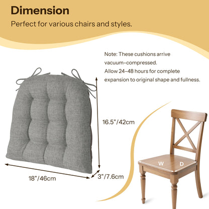 FlyGulls Chair Cushions for Dining Chairs Set of 2 46x42x7.6 cm Light Grey