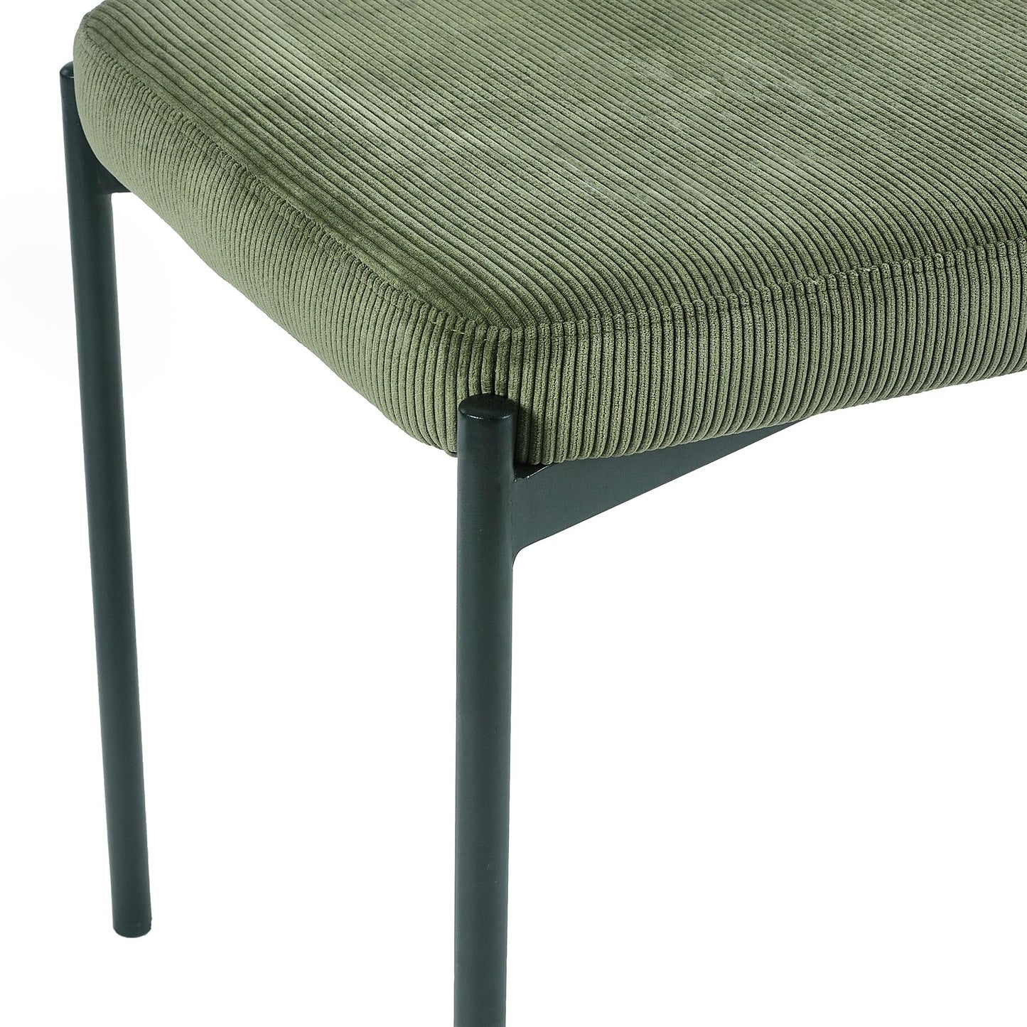 Julian Bowen Leonie Dining Bench for 2, Corduroy, Green - H47.5 x W120cm