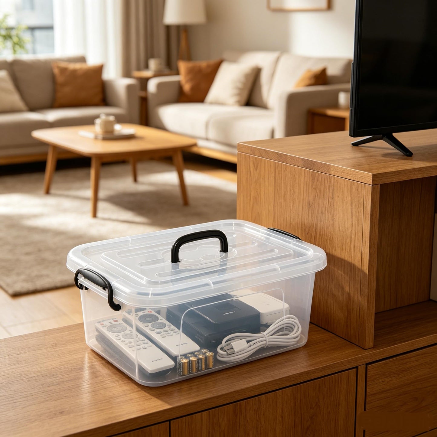 Ikando 6 Packs 8L Storage Boxes with Lids, Stackable Storage Box Clear