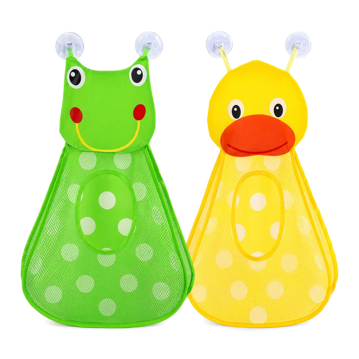 QIANSSE 2-Pack Bath Toy Storage Bag with Suction Cups