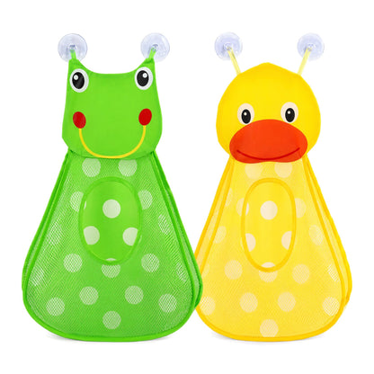 QIANSSE 2-Pack Bath Toy Storage Bag with Suction Cups