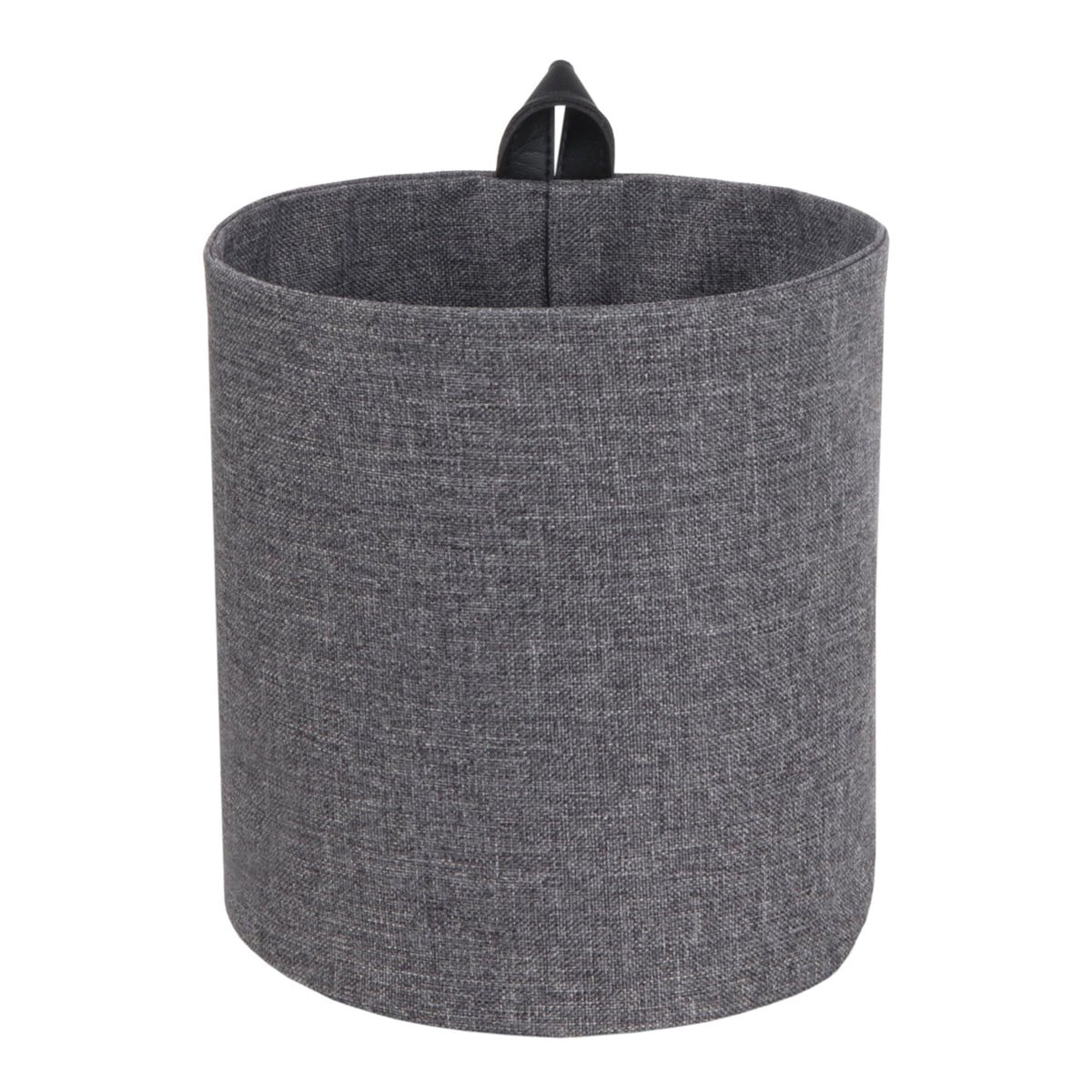 Bigso Box of Sweden Hanging Basket Storage - Round Wall Storage Box with Loop and Linen Look