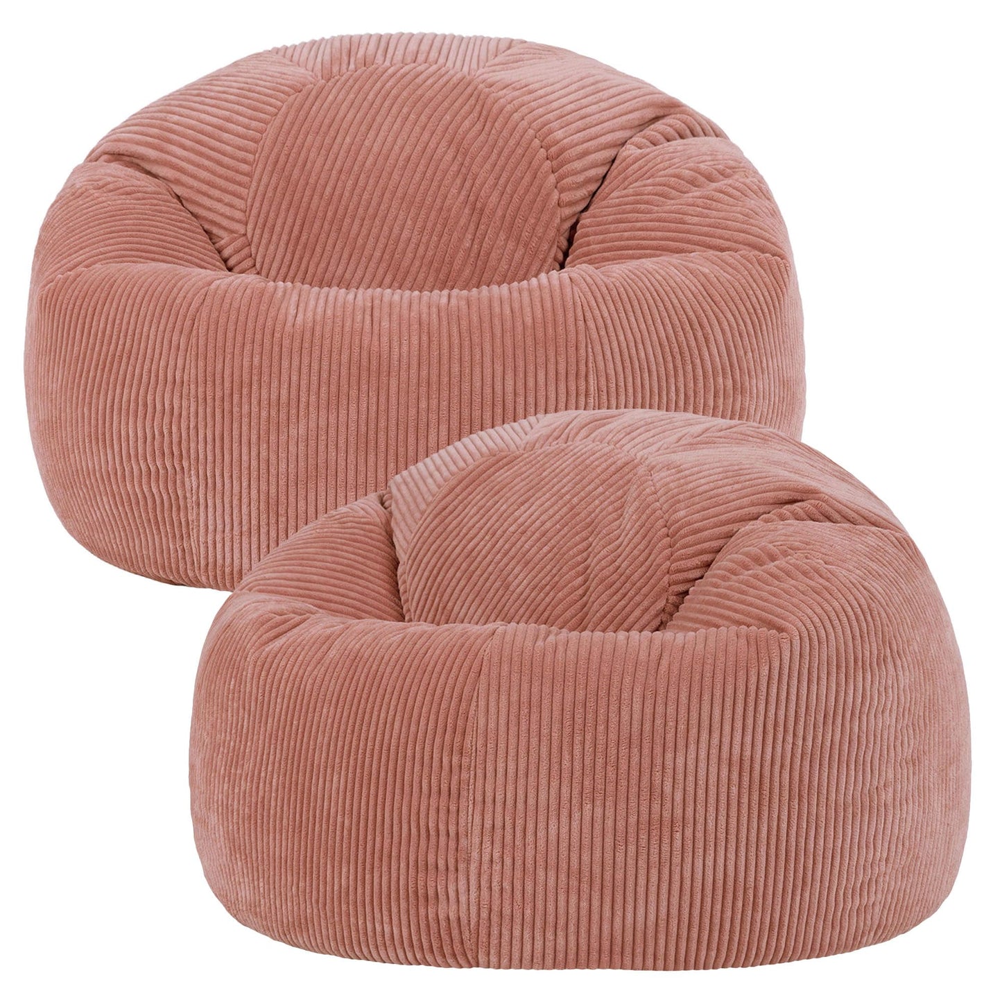 icon Kingston Cord Bean Bag with Filling Included, Set of 2, Pink