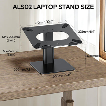 Auvo Laptop Stand for Desk, ALS02 Adjustable Notebook Holder, Computer Holder Stand Compatible with 10-15.6 inch Laptops, Black