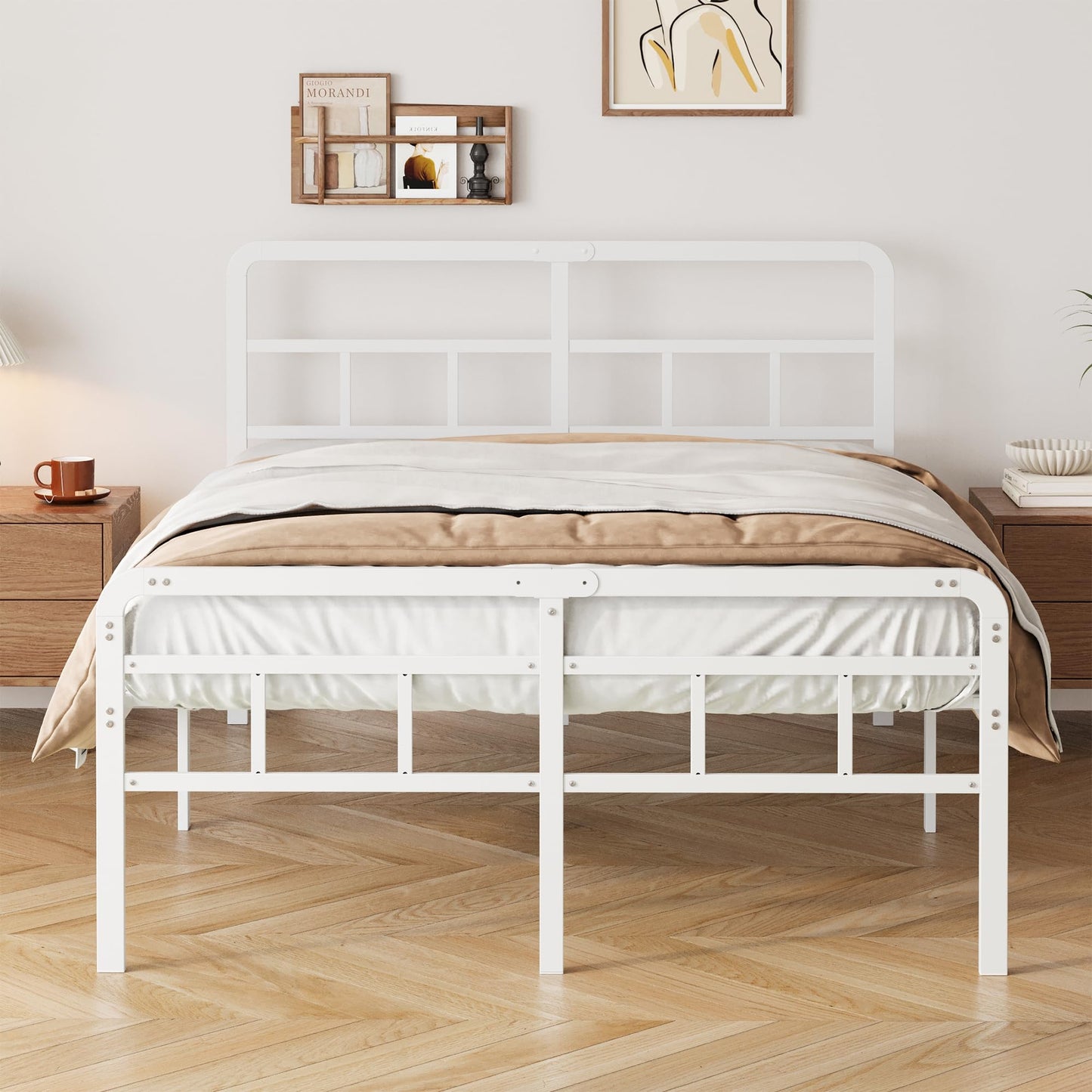 Yicensen Small Double Bed Frame with Headboard and Footboard