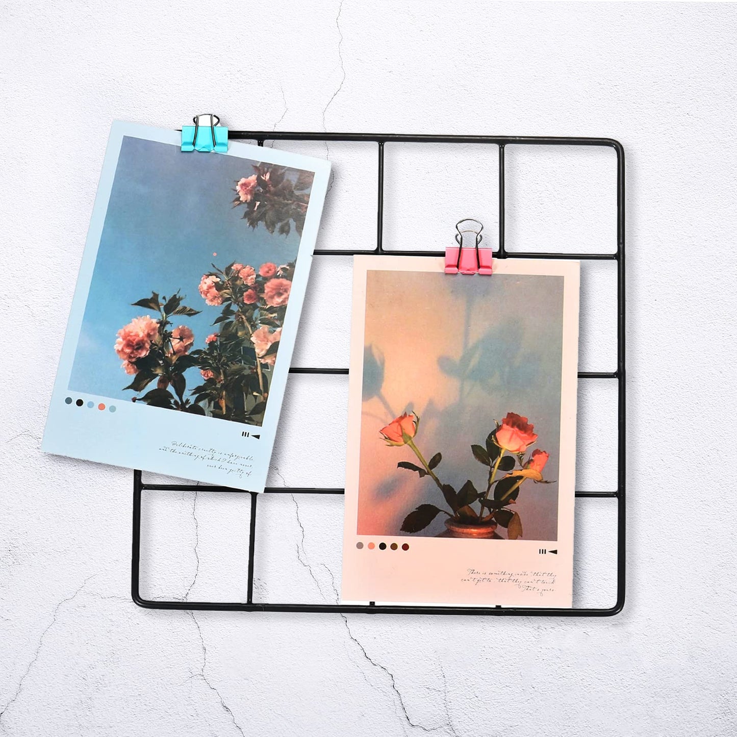 PATIKIL 8"x8" Wire Grid Panel, 1 Pack Wall Grid Decorative Panels Board Photo Pictures Display Decor Hanging Organizer for Home Office, Black