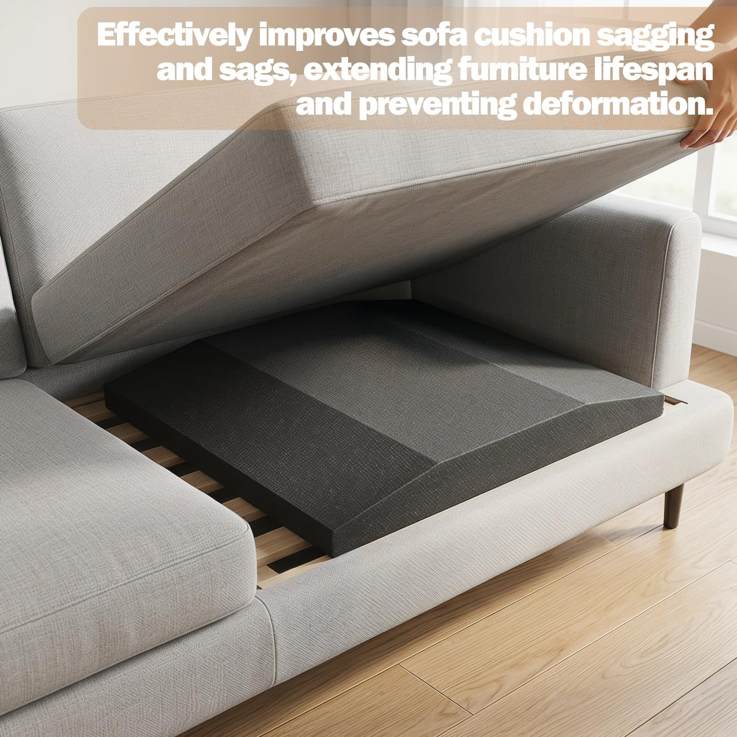 Wulshome 2 Pcs High Density Foam Sofa Cushion Support 55×55cm, Couch Seat Saver for Sagging Furniture Seat Repair Sofa Cushion Support for Sagging