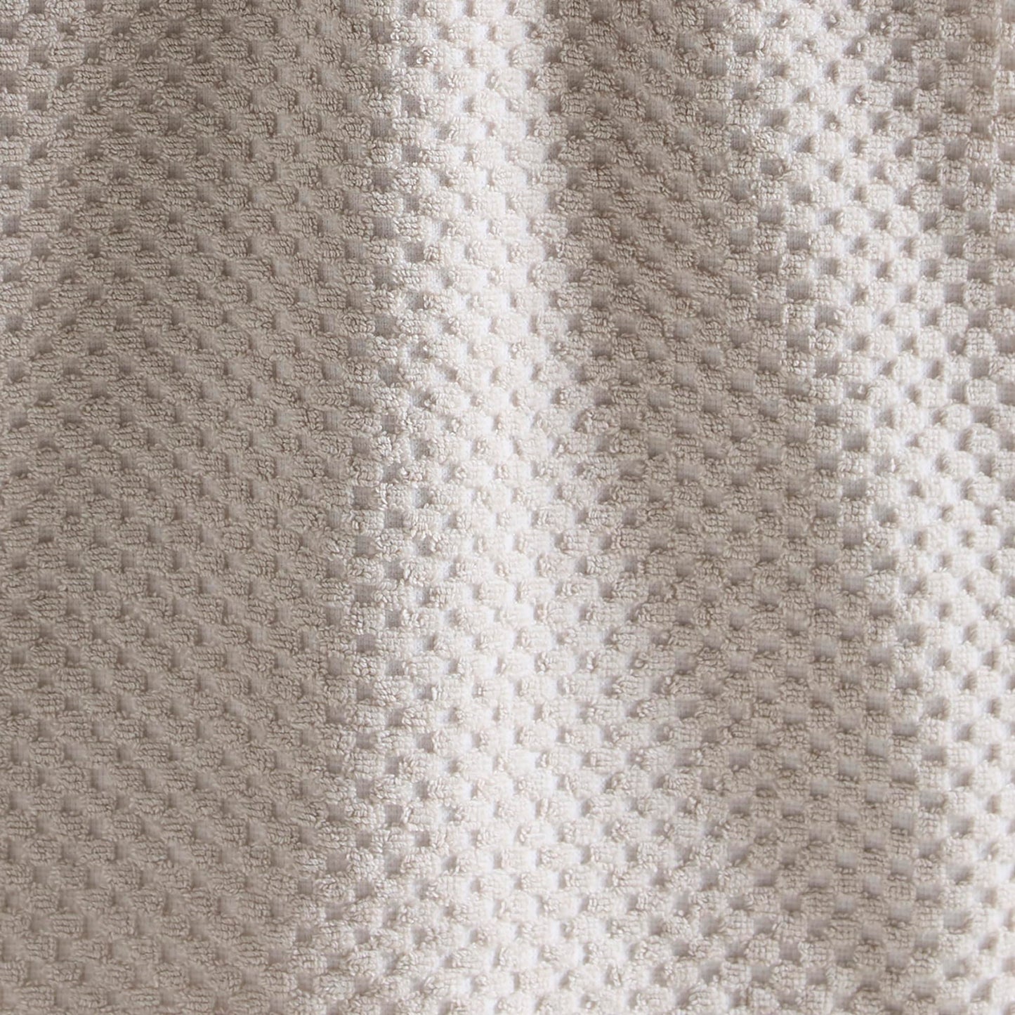 Dreams & Drapes Popcorn Check Hand Towel Natural – Soft Absorbent 100% Cotton Jacquard Check Bathroom Towel, Quick‑Dry