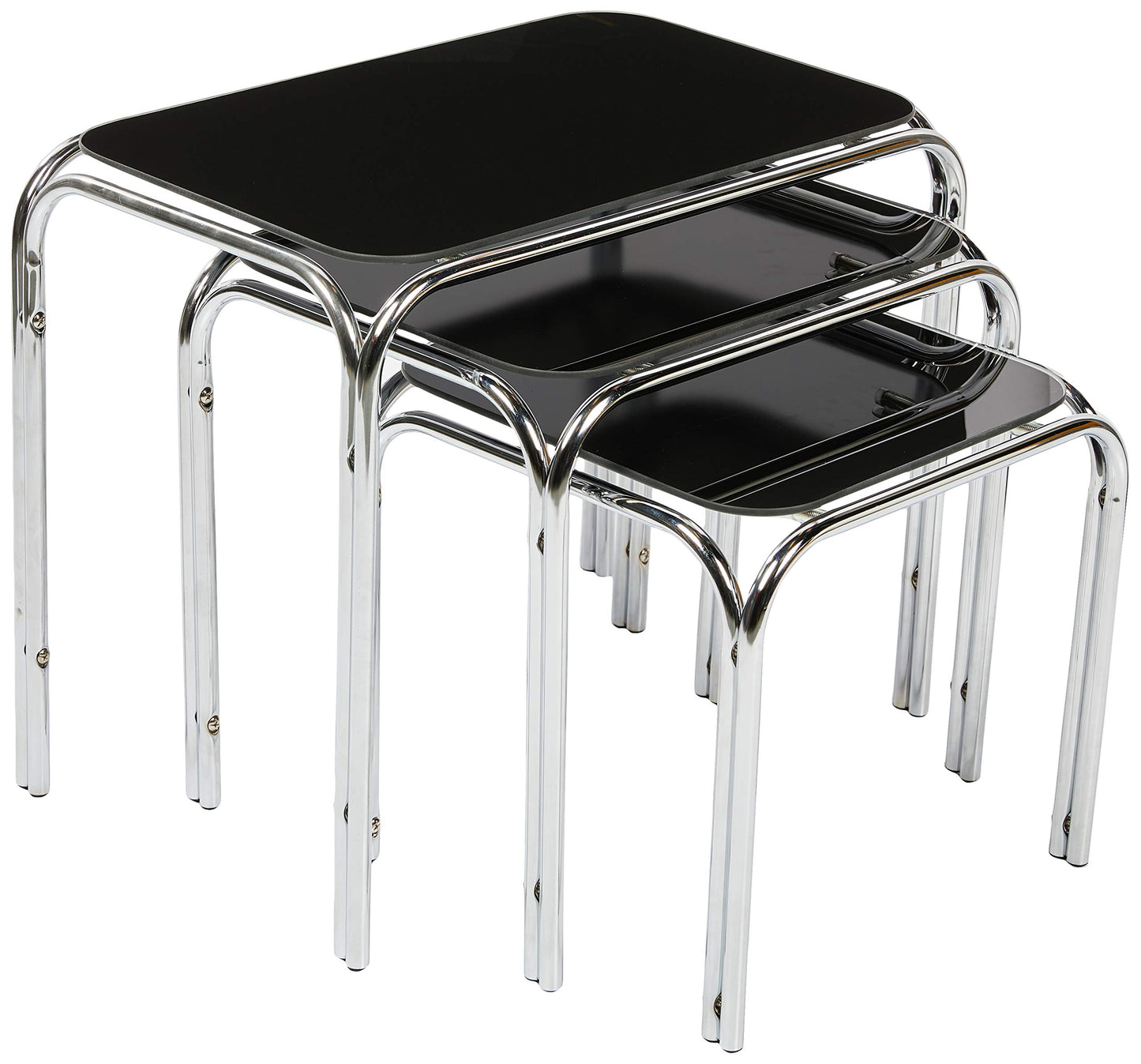 ASPECT Lisbon SETOF 3 Nesting Side END Tables, Black