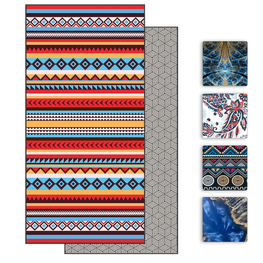 DARCHEN Microfiber Beach Towels Oversize Quick Dry Towel[1 or 4 Pack] Travel Swimming (B [1 Pack] - Benin, X-Large - 180 x 90 CM)