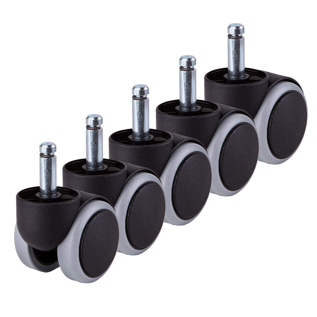 50 mm Rubber Chair Wheels Office Chair Castors Replacement Wheels Twin Castors Swivel Wheels Universal Stems for Replacement Casters No