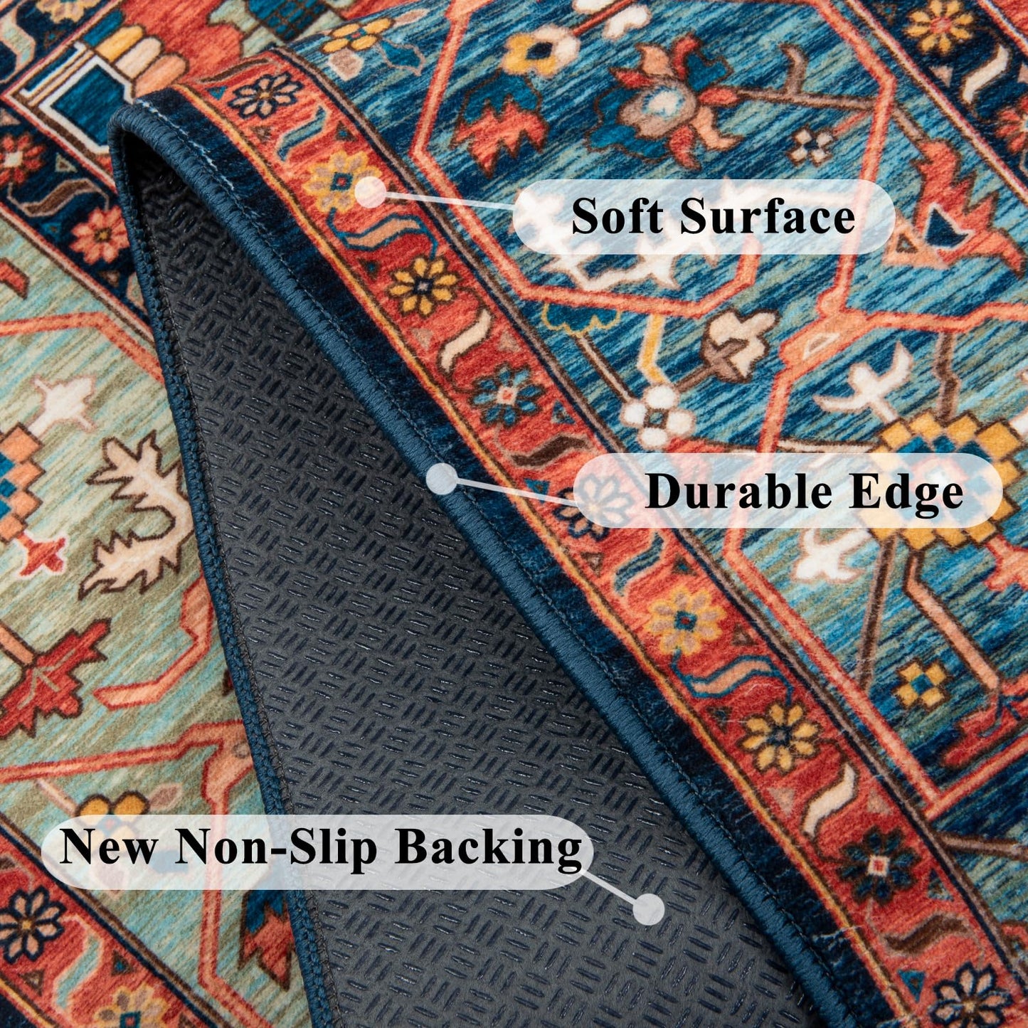 Honorstar Office Chair Mat 120×150cm for Hardwood & Tile Floor - Rectangular Anti-Slip Gaming Protector for Low Pile Carpet (Multi-02)