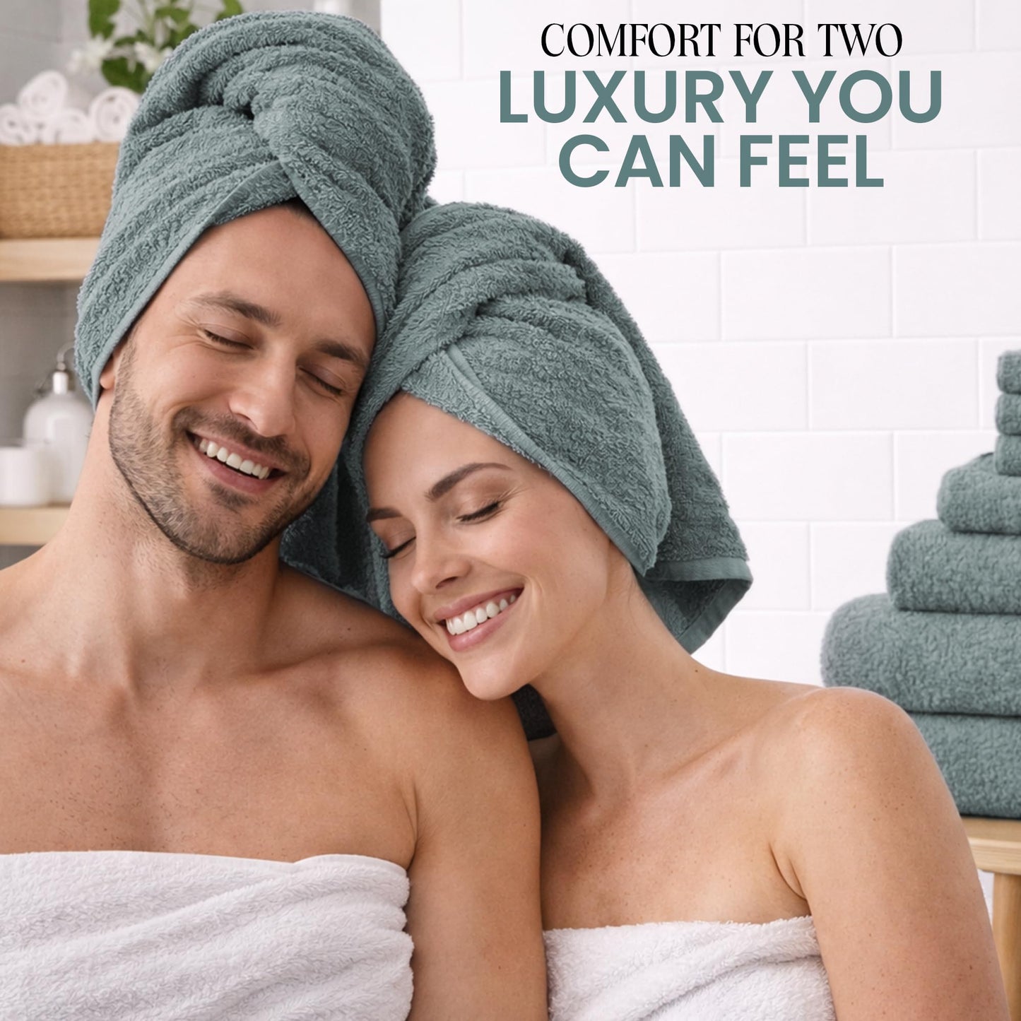 RAYMSTER 8 Piece Egyptian Cotton Towel Set - 2 Bath, 4 Face, & 2 Hand Towels Set for Daily Use - Soft, Highly Absorbent, Quick Dry, and Lightweight
