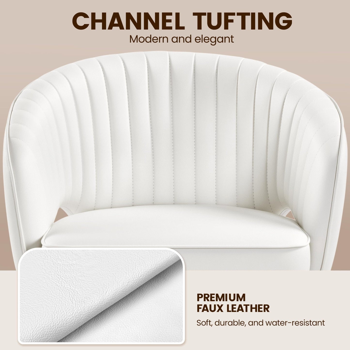 Yaheetech Desk Chair, Swivel Makeup Vanity Chair with Tufted Barrel Back