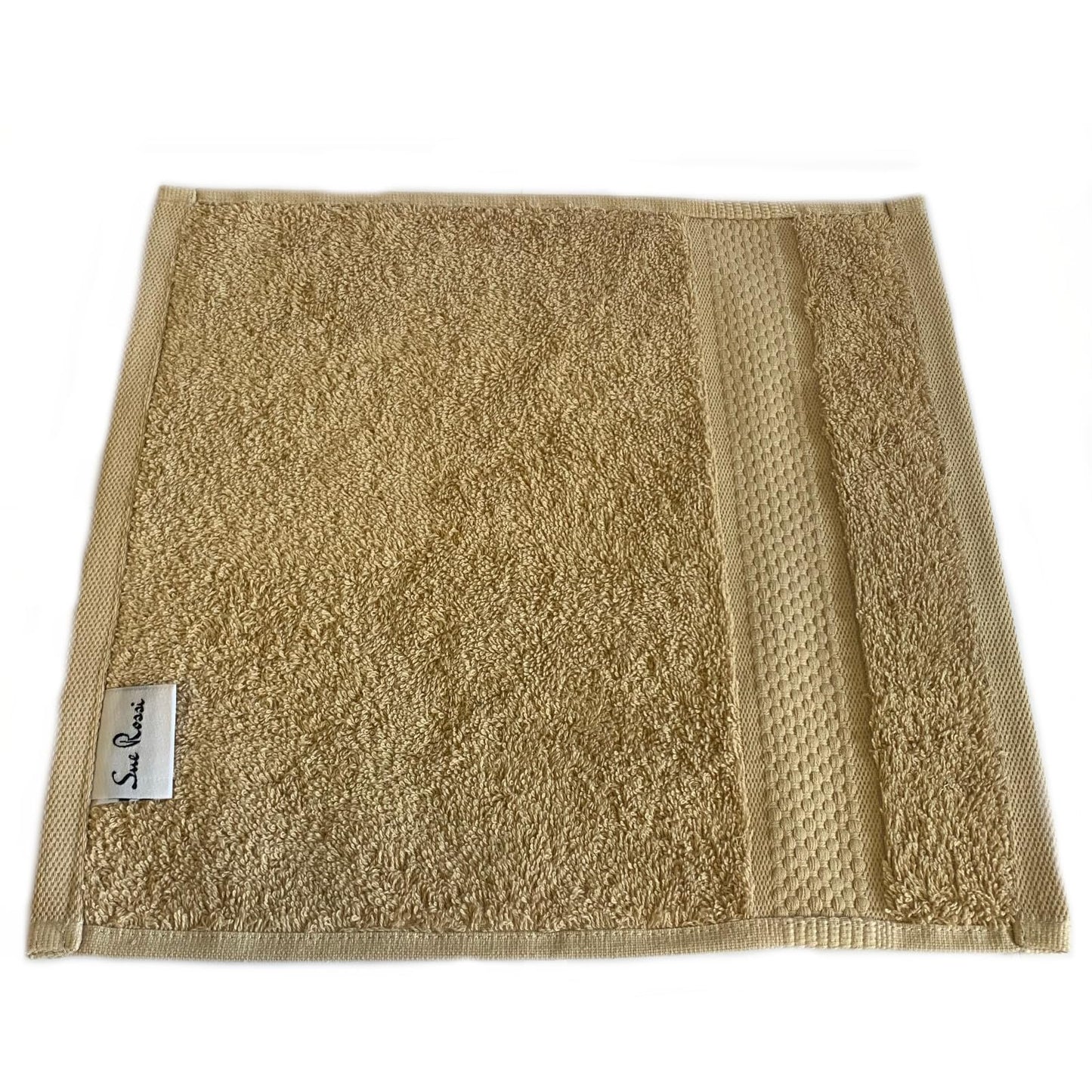Sue Rossi Face Cloths Pack of 2 or 6, Turkish Combed Cotton, 30cm x 30cm Wash Cloth Fingertip Flannel, Soft & Absorbent