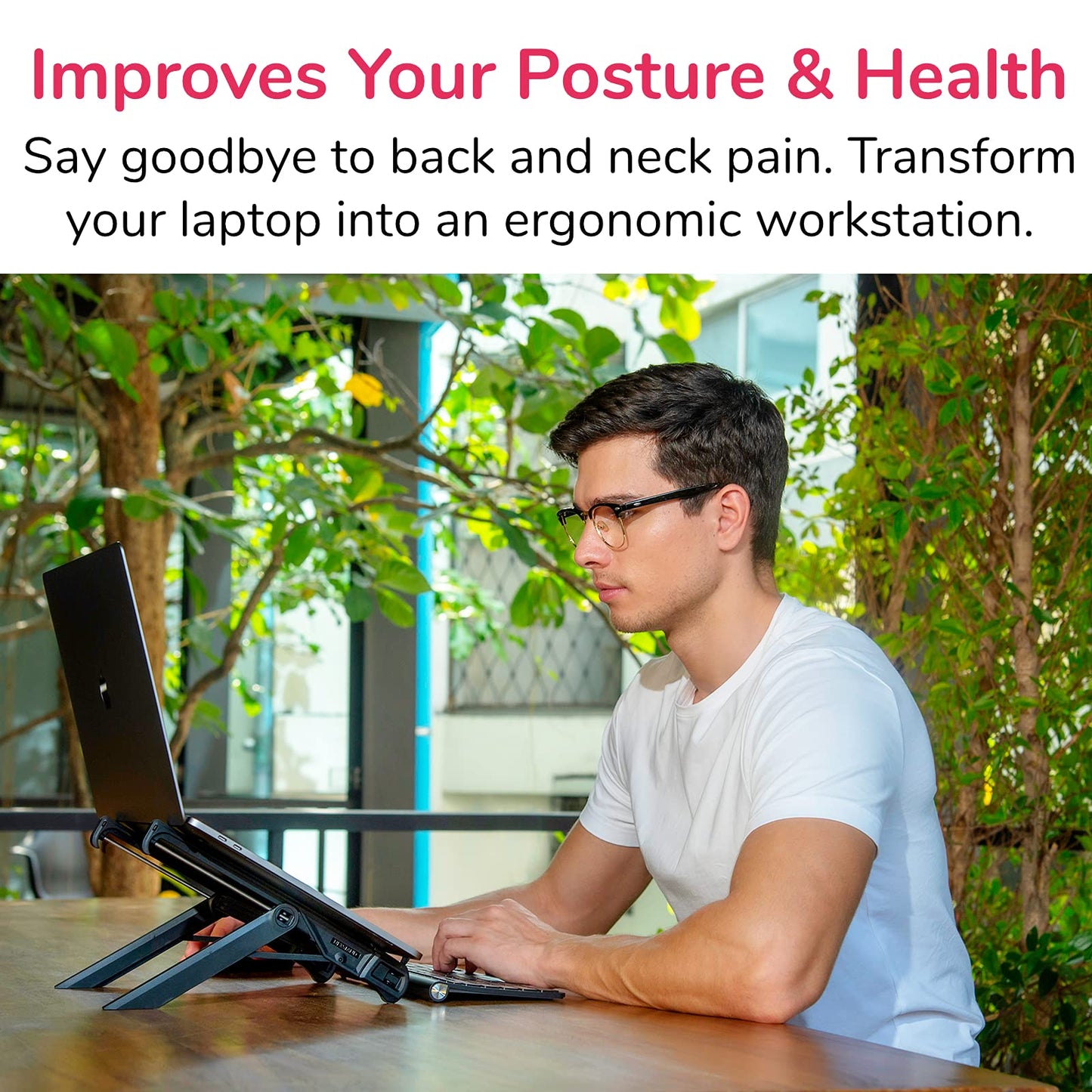 NEXSTAND K7 Laptop Stand, Foldable Portable Desktop Laptop Holder with Ventilated Cooling