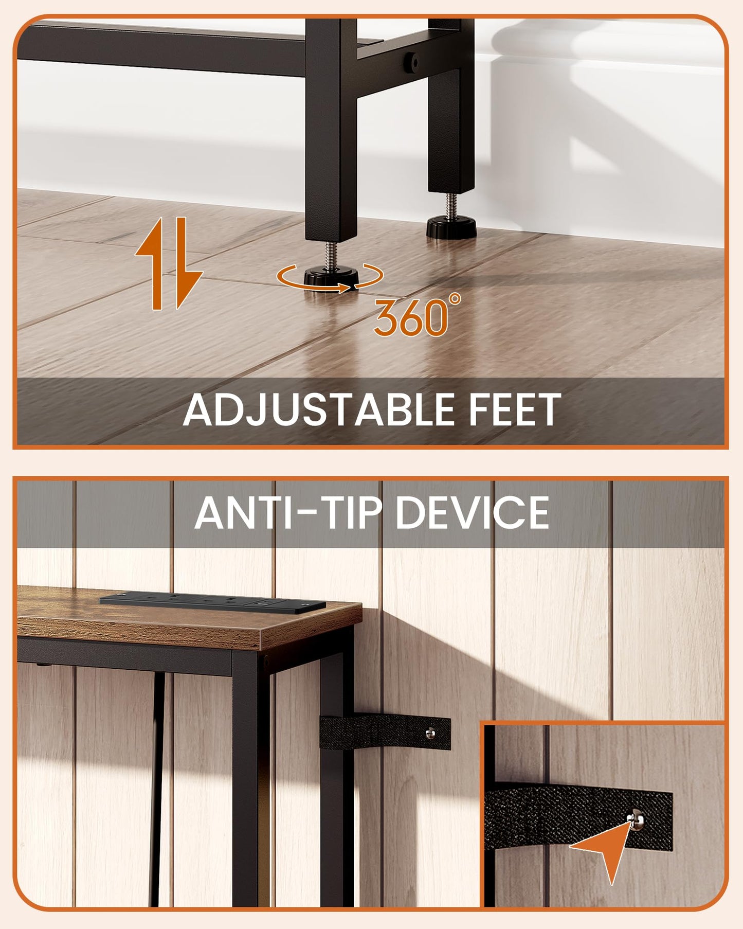 CHOEZON 200 cm Narrow Console Table with Power Outlet, 18 cm Skinny Sofa Table, Long Behind Couch Table with Charging Station, for Entryway, Hallway
