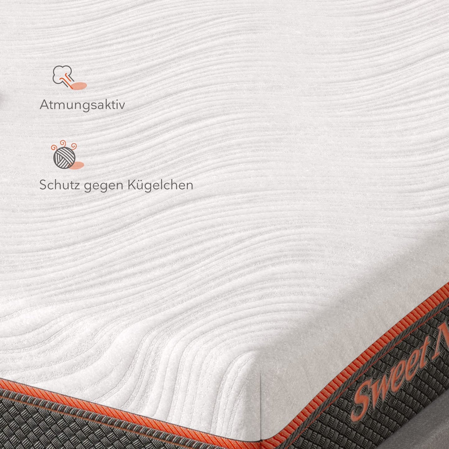 Sweetnight King Mattress 5ft Hybrid Mattress, 8” Thick Spring Mattress with Gel Memory Foam & Pocket Innerspring for Cool Sleep & Edge Support