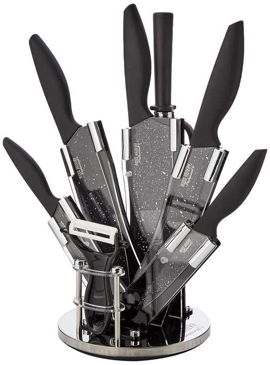 Ross Henery Professional 8PC-BBACR19 Knives, 8 Piece Kitchen Knife Set in Stylish Acrylic Block Set