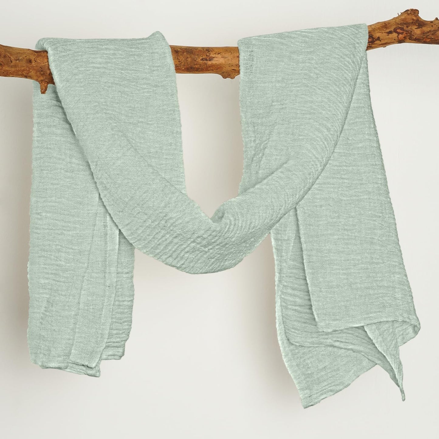 HSOFTIFY 100% Pure Linen Bath Towel with Pleated for Bathroom, Light Green