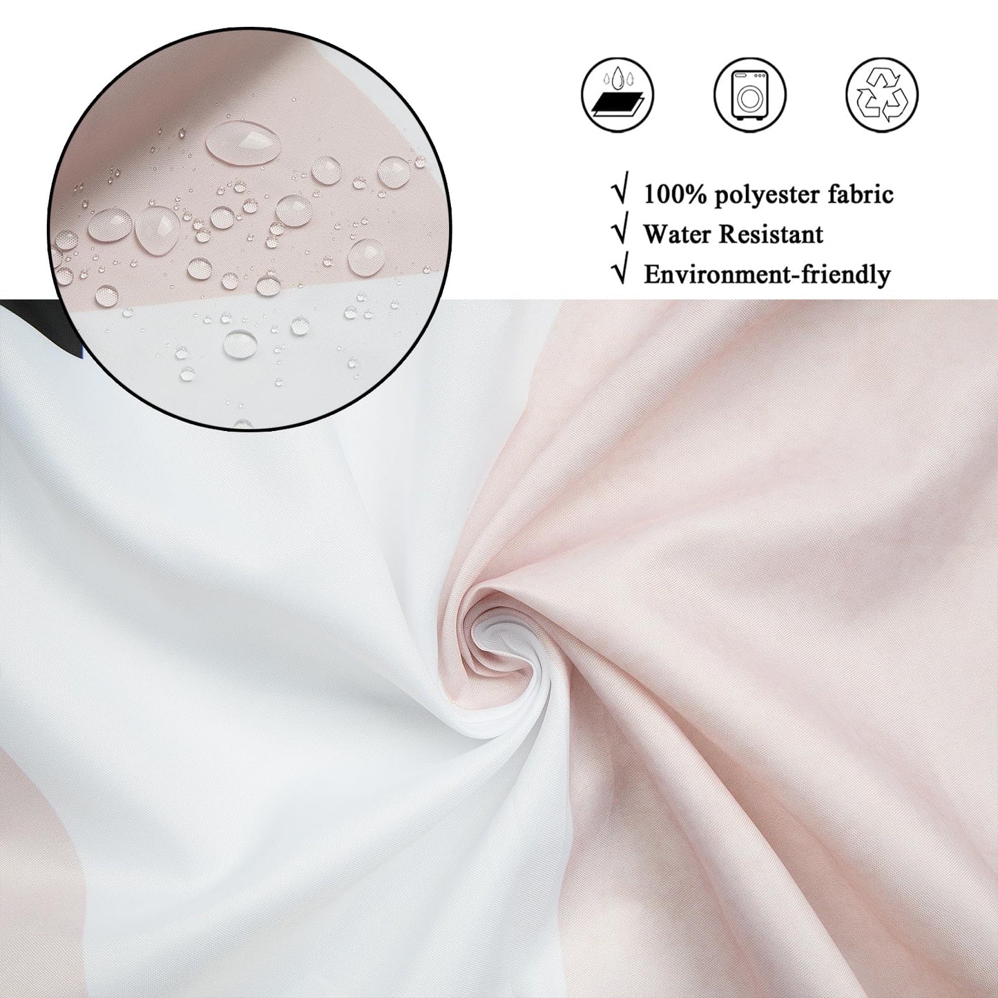 GCIREC Shower Curtain, 180x200cm, Pink White Mid Century Modern Abstract Art Boho Geometric Waterproof Fabric Machine Washable Bathroom Curtain with