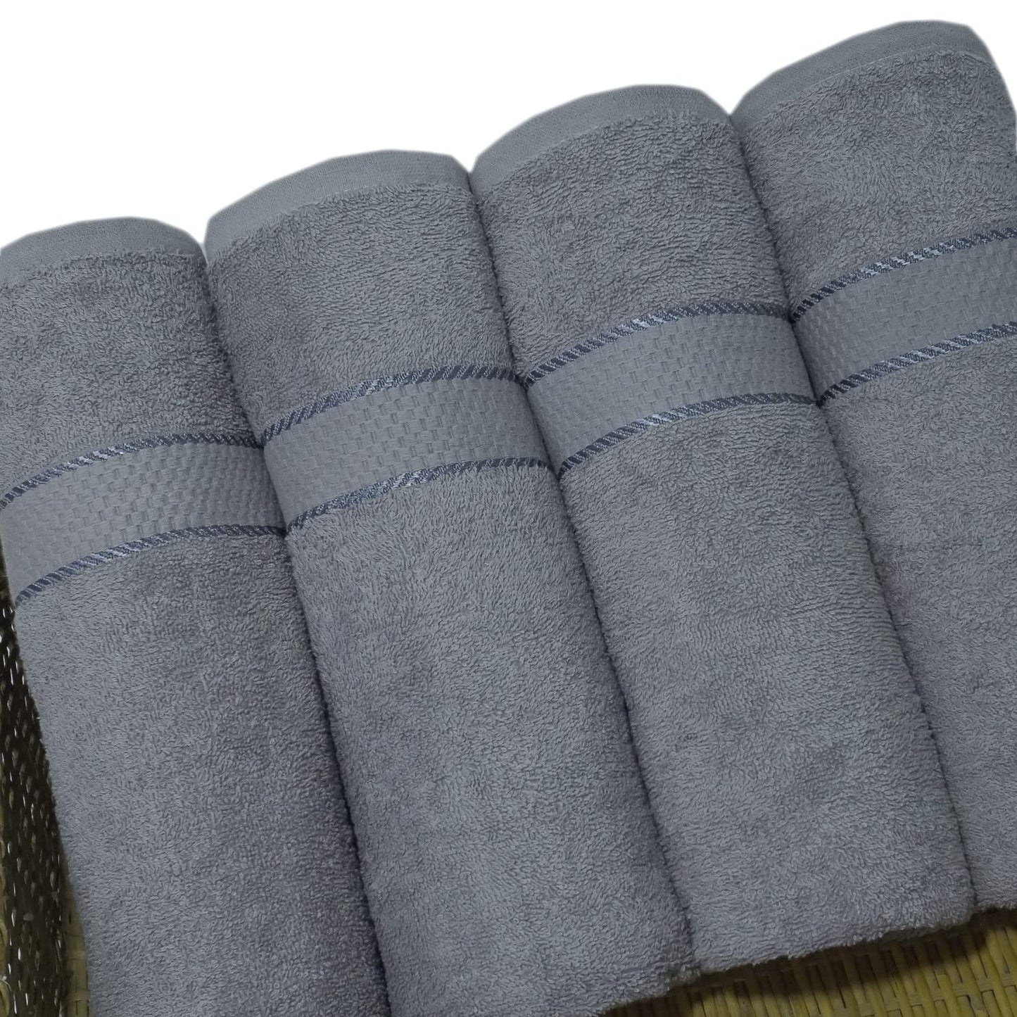 Casabella Luxury Pack Of 4 Bath Sheet 100% Egyptian Cotton Super Soft towel_Silver
