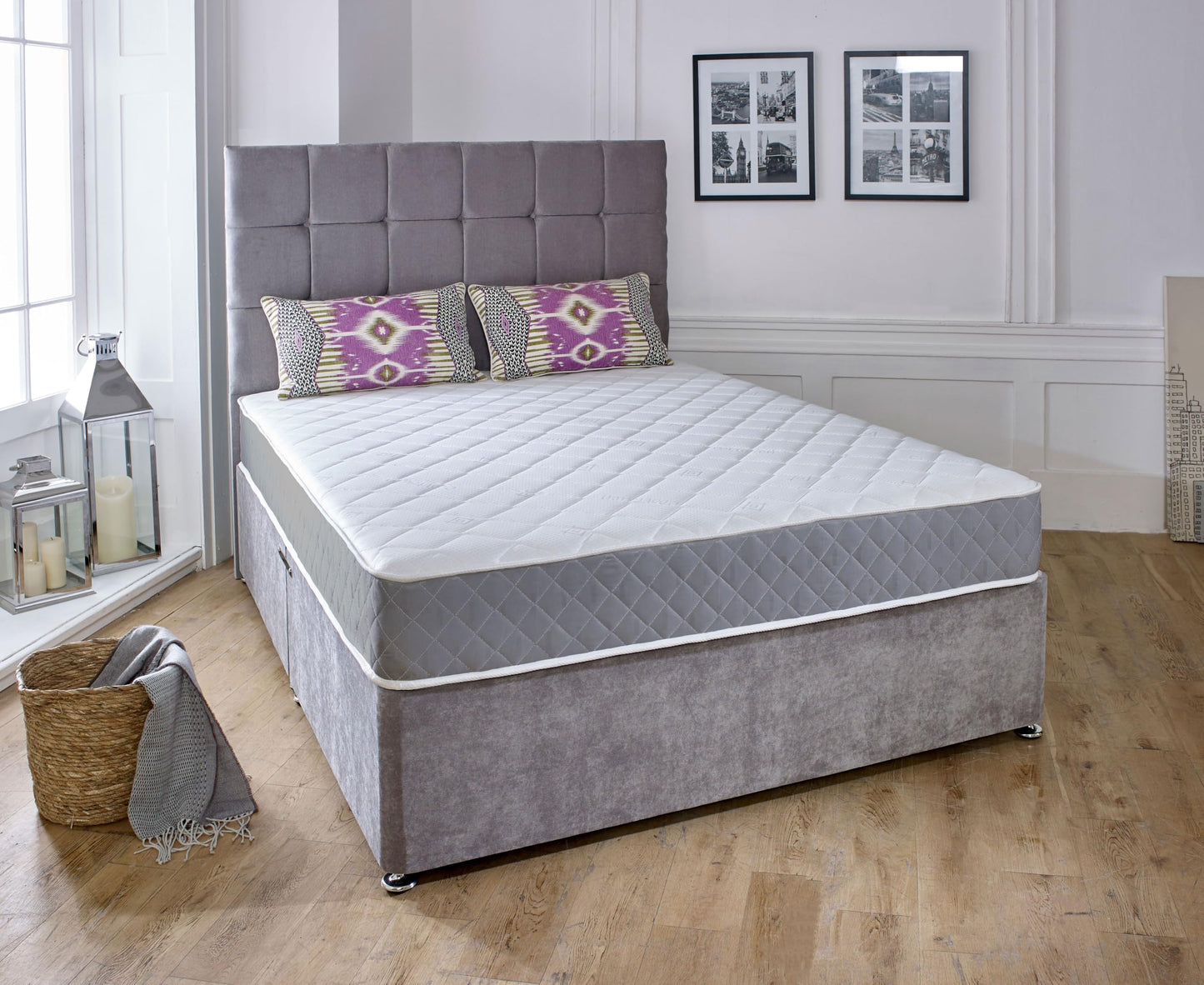 Extreme Comfort Spring Coil Diamond Grey Essentials Mattress | 4ft Small Double (120cm x 190cm) | Foam Free Spring Coil | Plush Feel | Cooltouch Plus