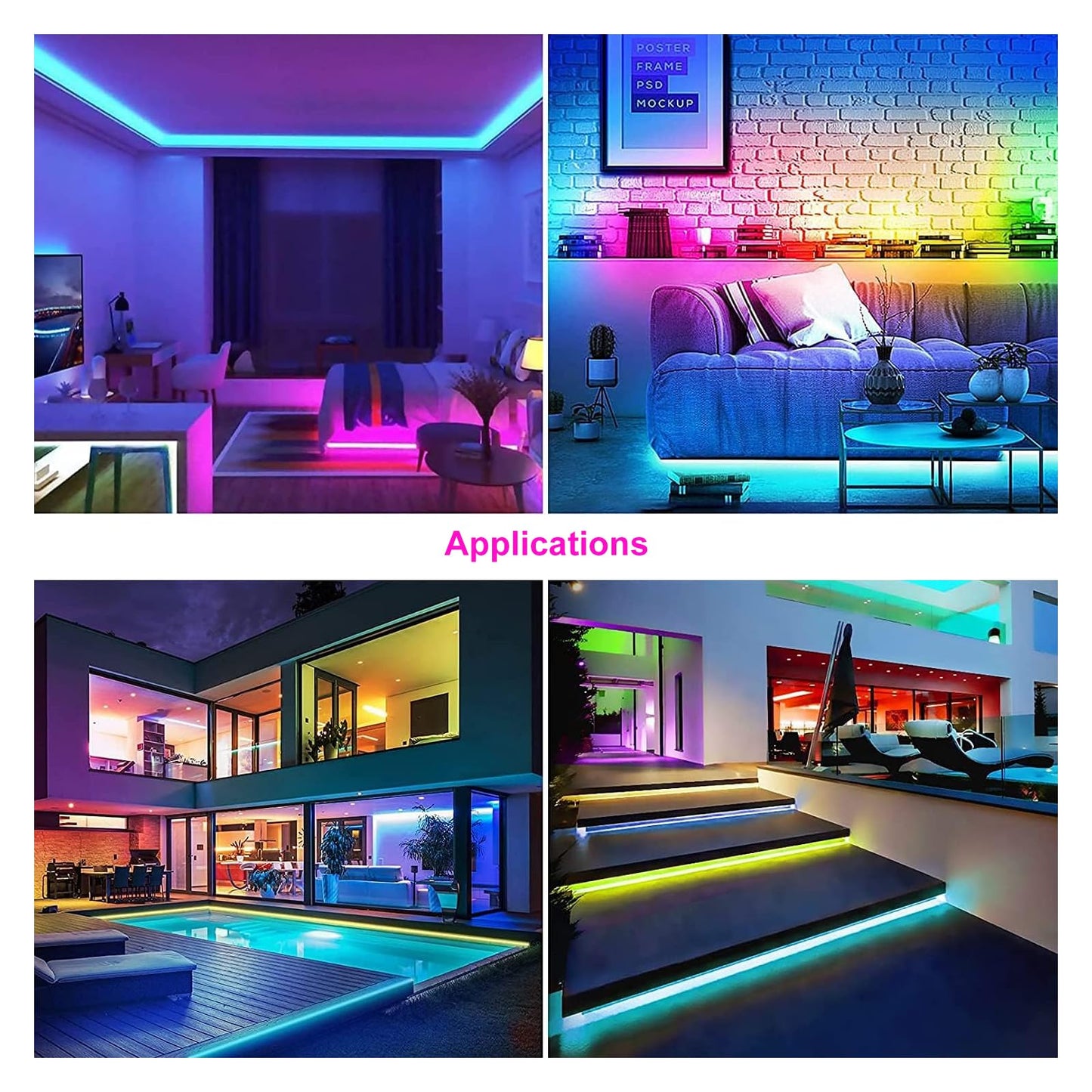WS2812B LED Strip 5M 5V 60LEDs/m-300 Pixels, Individually Addressable RGB IC LEDs with 5050SMD, Flexible PCB Black, IP65, Dream Color for DIY Project