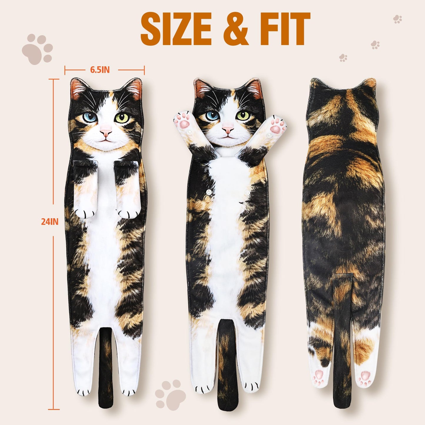 PAT JUUMG Funny Cat Hand Towels for Bathroom Kitchen,Cute Cat Decor Towel,Hanging Face Towels,Super Absorbent Soft,Funny Cat Gifts for Cat Lovers