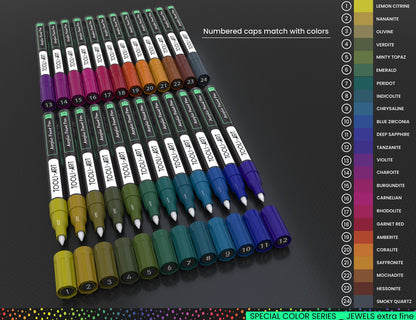 TOOLI-ART Acrylic Paint Markers Paint Pens Special Colours Set For Rock Painting, Canvas, Fabric, Glass, Mugs, Wood, Ceramics, Plastic, Multi-Surface.