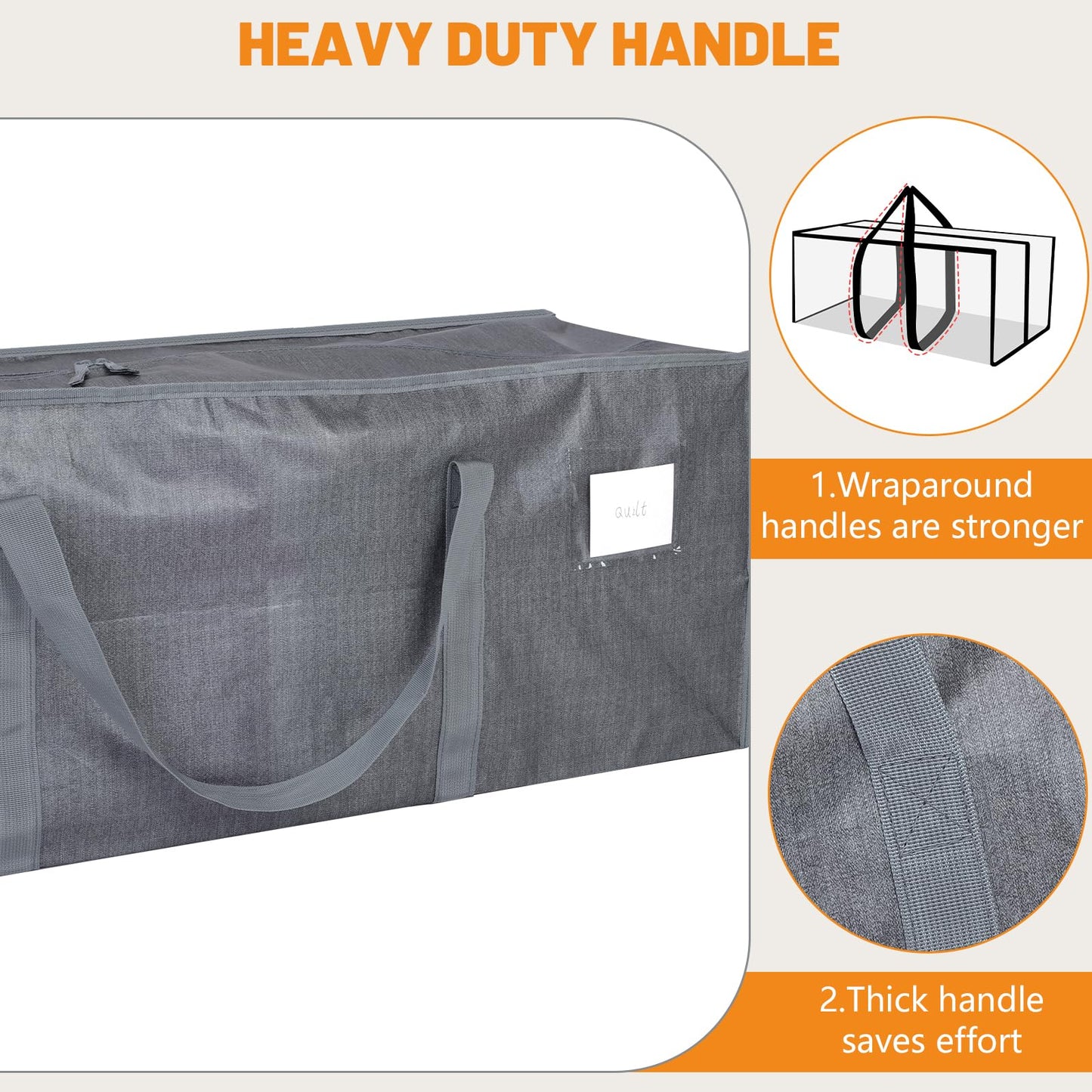 Dntorx 6 Pack 120L Moving Bags and Storage Bag Dorm Moving Essential, Gray