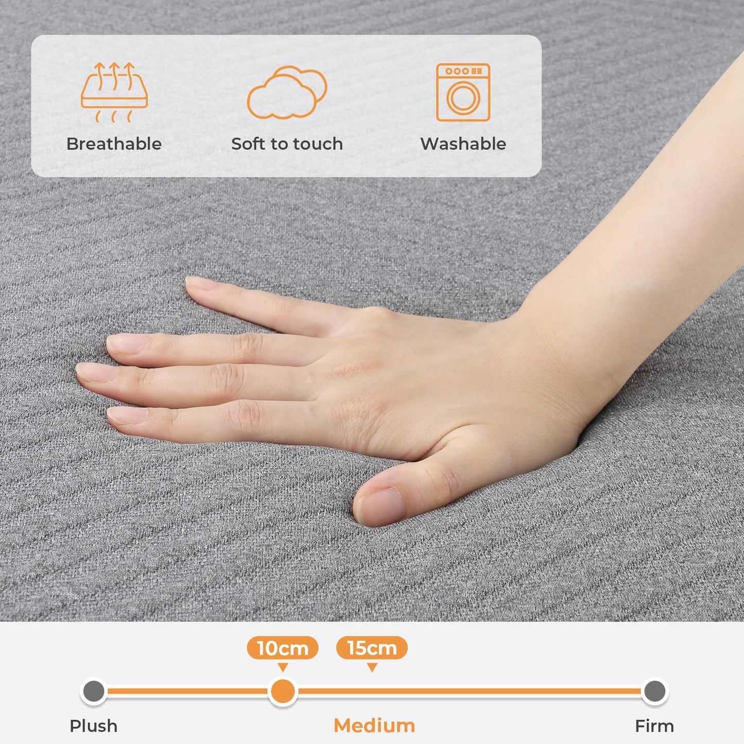 Vesgantti Folding Mattress Single 10CM Memory Foam Foldable Mattress