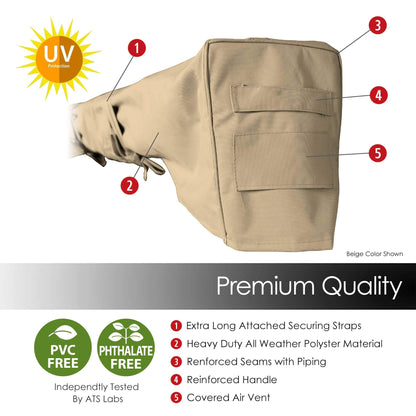 ADVANING AC1200-P861T Protective Cover for 12' Wide Retractable Awnings, Heavy Duty Weather Proof Polyester Fabric, Beige