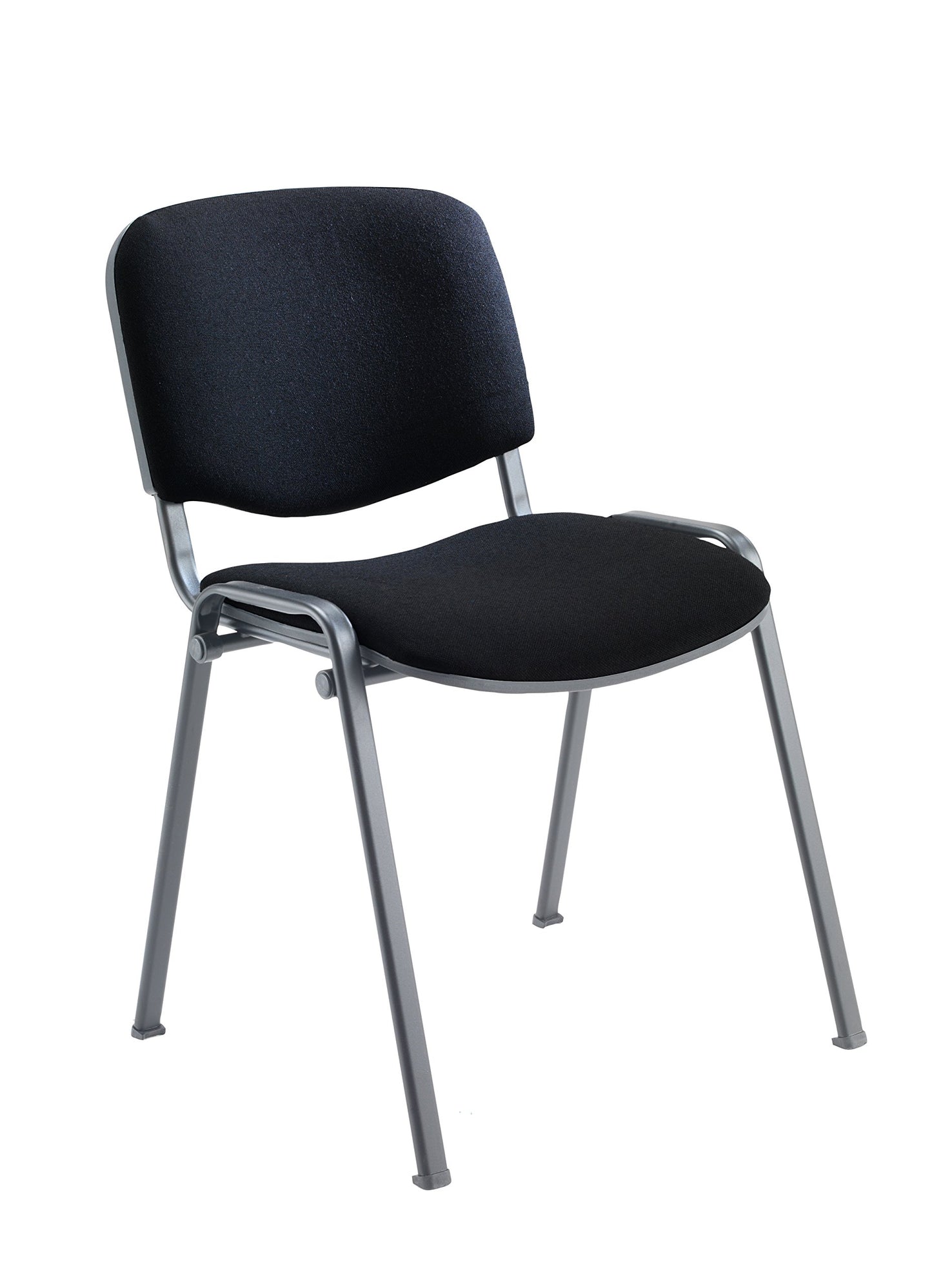 Office Hippo Heavy Duty Stackable Reception Chair, Black Frame, Fabric, Black