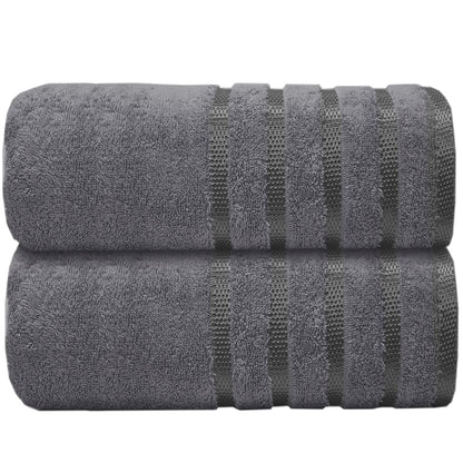 Casabella Deluxe 2 Piece Jumbo Bath sheet 90x180 cm 100% Cotton Extra Large Bath Towels Highly Absorbent Grey Bath sheets Towels