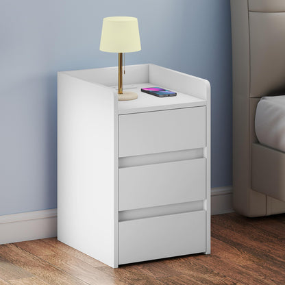 YITAHOME Bedside Table 3 Drawers Charging Station Nightstand with USB Ports