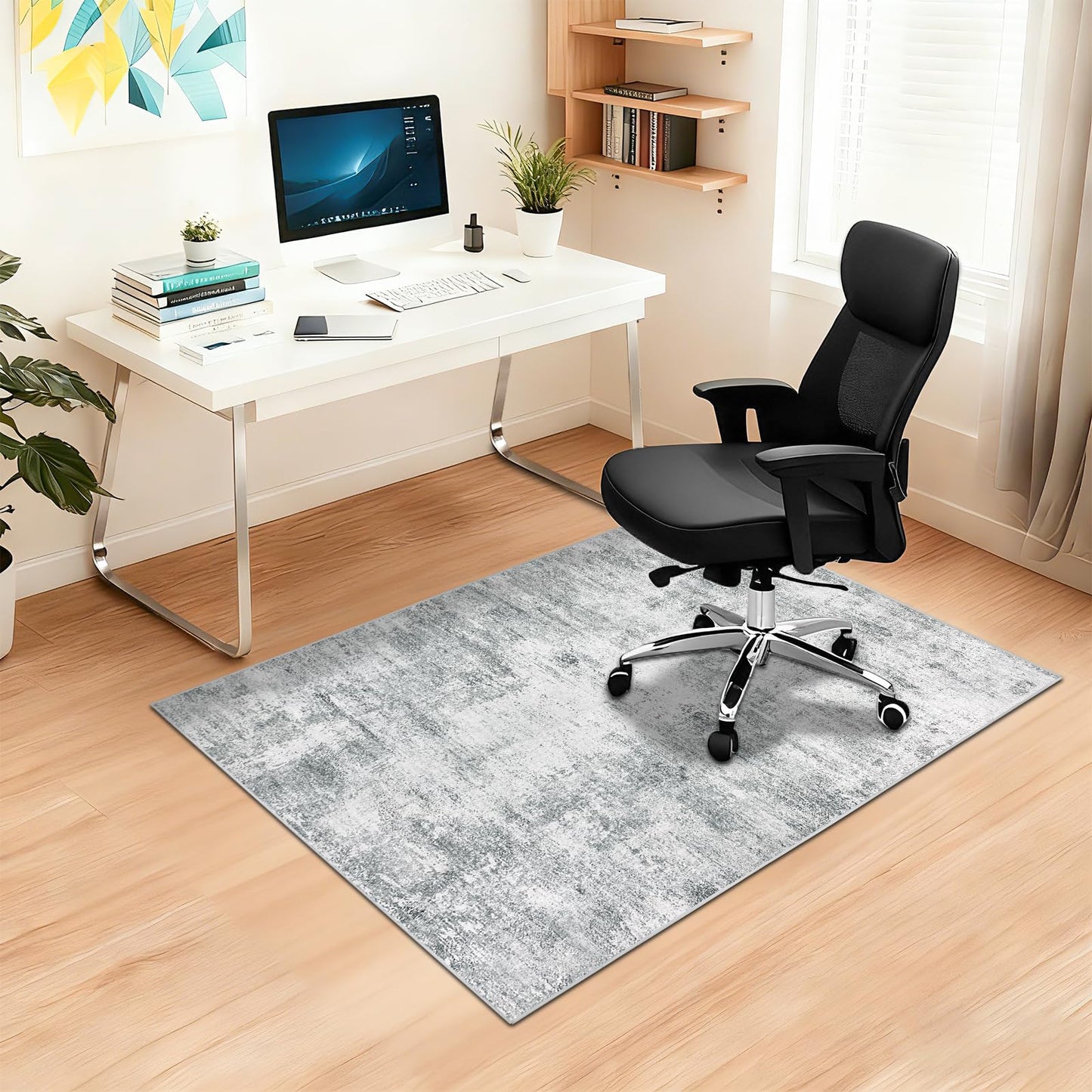 Capslpad Office Chair Mats for Hardwood Floor 90x120cm Non-Slip Modern Abstract Home Multi Purpose Chair Mat Low Pile Floor Protectors Computer Chair