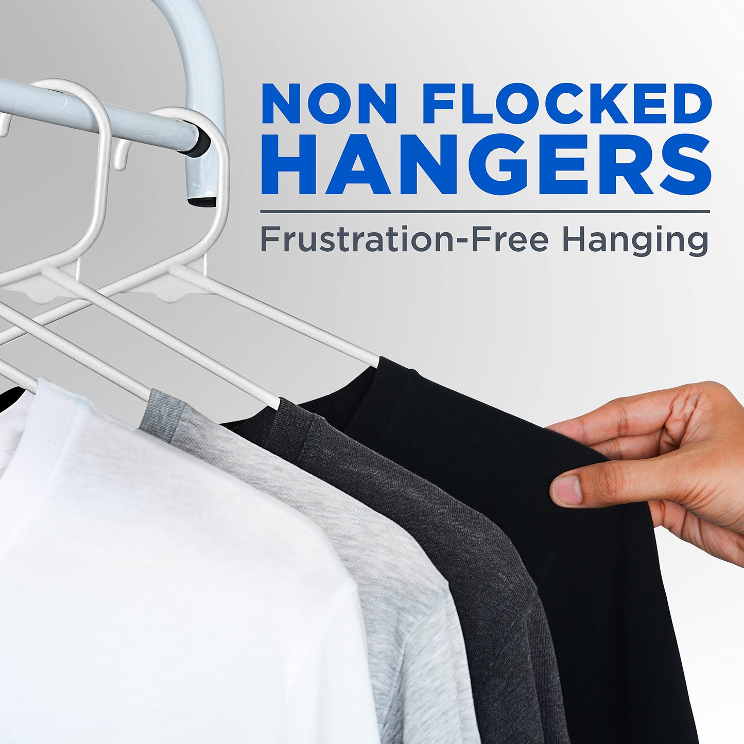 SereneLife, Plastic Coat Hangers, White Plastic Hangers, Plastic Hangers 100 Pack, Heavy Duty Clothes Hangers, Non-slip plastic Hangers for Clothes