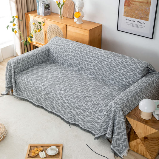 LHGOGO Throws for Sofas Large Sofa Throw 3 Seaters, Stereoscopic Jacquard Woven Versatile Decorative Throw for Sofa, Bedspread and Settee 180x300cm